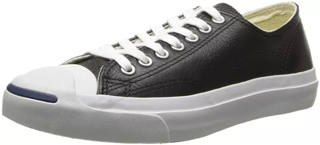 New Converse Mens Jack Purcell Classic Leather OX Black White Shoes 1S962
