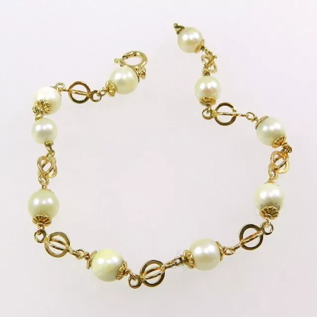 Wert 1380,- wunderschönes Armband mit Perlen in 750 / 18 Karat Gelbgold 3