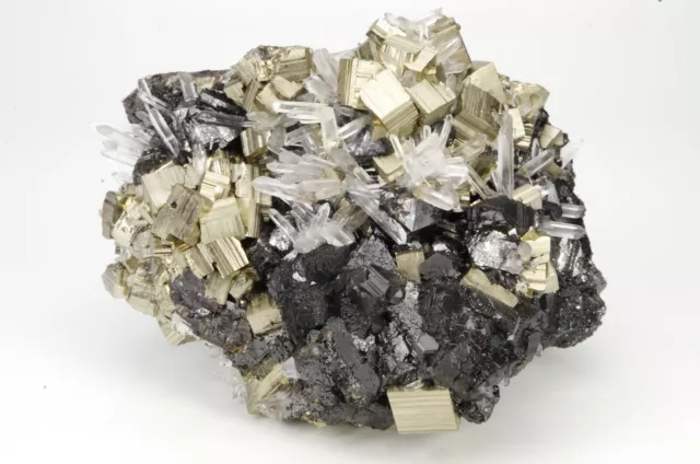 Pyrite Quartz Sphalérite  Huaron Mine Pérou / Peru 10x6x7.5cm 700g