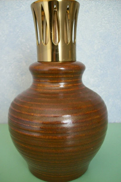 ANCIENNE LAMPE BERGER EN GRÈS MARRON