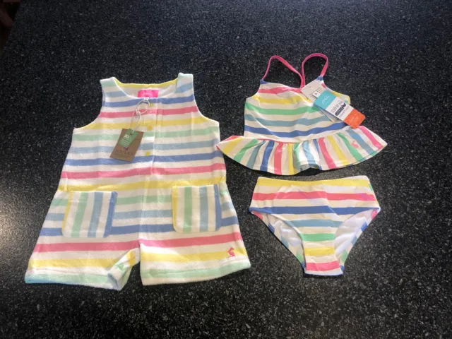 Joules Girls Age 3 Sun Safe Tankini And Playsuit BNWT 💗