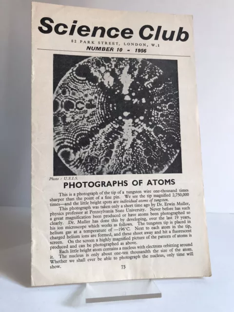 "Science Club" Newsletter / Zeitschrift - Ausgabe 10, 1956"