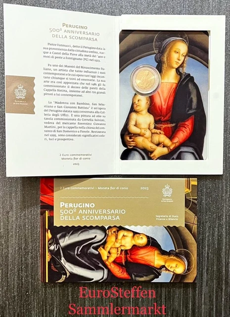 2 Euro San Marino 2023 "500 Todestag Perugino" BU, NEU und sofort lieferbar