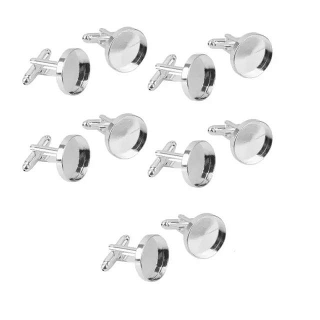 10Pcs Empty 16mm Round Blank Settings Base Pad Cuff Links DIY Findings