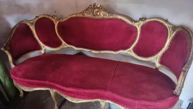 VINTAGE FRENCH ANTIQUE 3 PIECE, SOFA & 2 ARMCHAIRS Baroque & Rococo