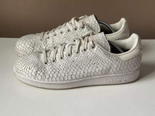 ADIDAS STAN SMITH Men’s Reptile Off White Leather Low Top Trainers UK Size 8