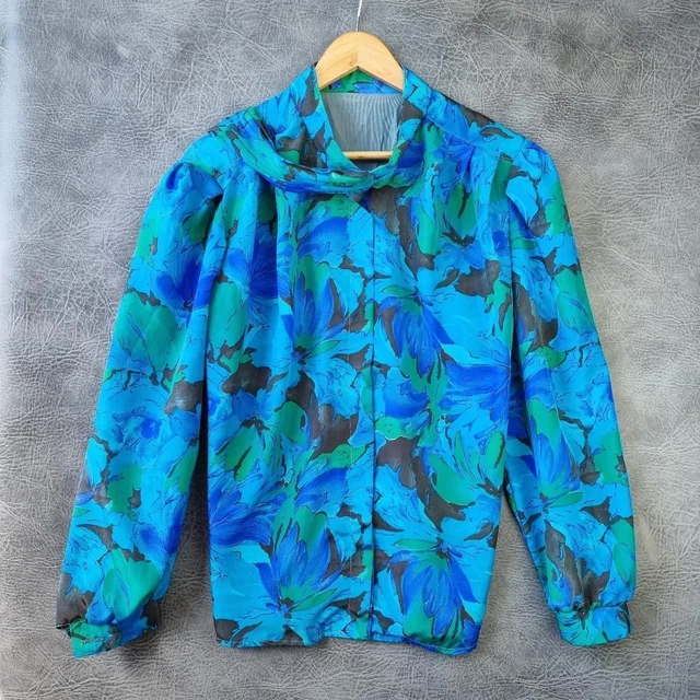Camicia vintage anni '80 donna camicetta estiva manica lunga camicia floreale top donna