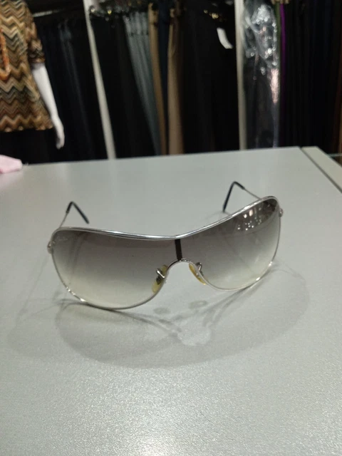 Ray-ban Rb3211 Mascherina Grigio Montatura Argento Large Buone  Condizioni M212