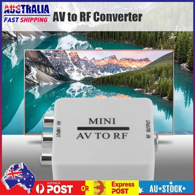 Portable AV To RF Mini HD Video Converter Adapter Box RF Amplifier TV Switcher