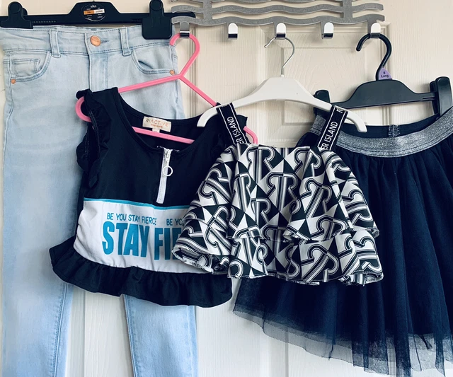 Pacchetto vestiti ragazze età 8 anni top sportivi jeans gonna tutù RIVER ISLAND estate