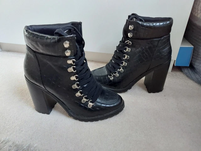 croc lace up boots