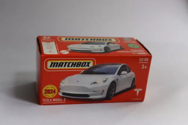 2024 MATCHBOX #53 - Tesla Model 3 (New - White - Power Grab - Unopened) C50  $6.95 - PicClick AU
