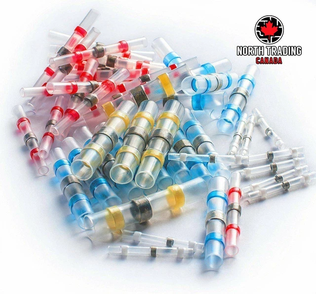 227 pcs Waterproof Solder Sleeve Heat Shrink Wire Crimp Butt Terminals Connector