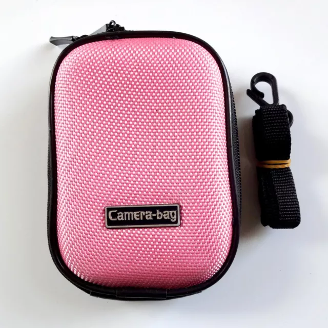 Compact Universal Camera Case Hard Shell Zip Bag Small Digital Sony Canon Pink