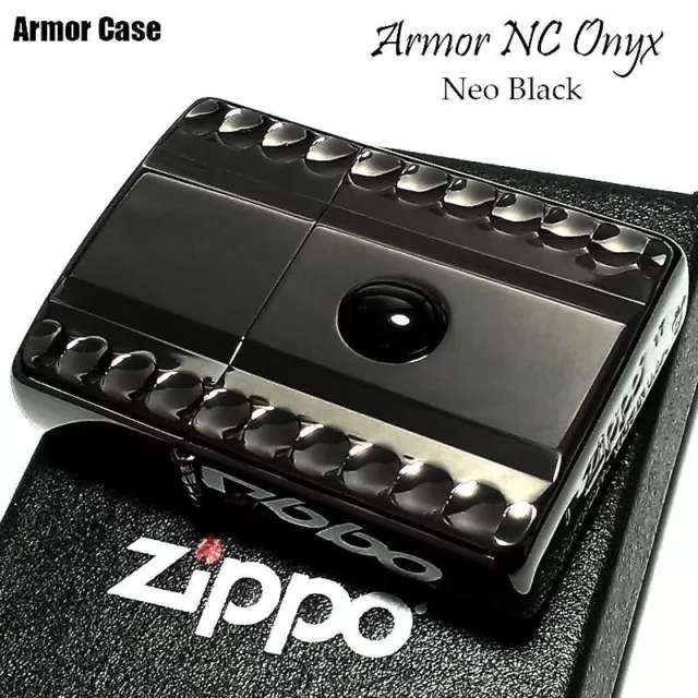 Zippo Oil Lighter NC Onyx Neo Black Brass Armor Case Japan New