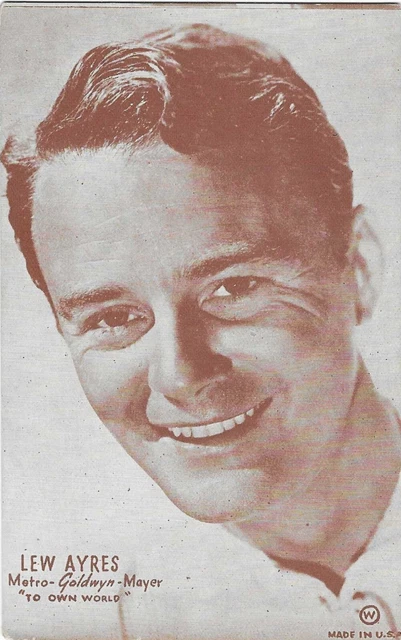 1930's MUTOSCOPE ARCADE ACTOR CARD LEW AYRES!! RARE, POPULAR CARD!!