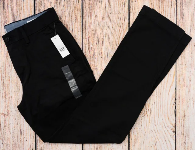 NWT MENS GAP Slim Stretch Khaki Pants True Black - 662242 $39.24 - PicClick