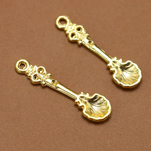 50 Pcs Charm-Anhänger Aus Legierung Goldene Halskette Mini-Gabel-Charme