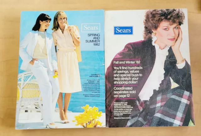 TWO 1982 VINTAGE Sears Catalogues Spring/Summer Fall/Winter Canada