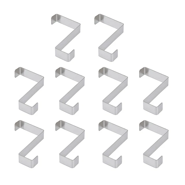 10Pcs Crochet De Porte D'Armoire En Acier Inoxydable Waterproof Z Shaped BD