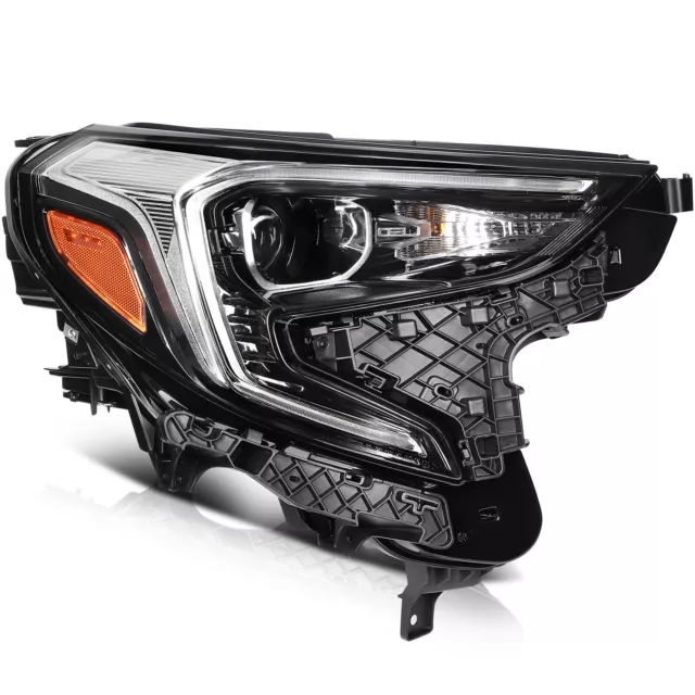 Black Housing Right Side Headlight Assembly For 2018-2021 GMC Terrain SL SLE SLT