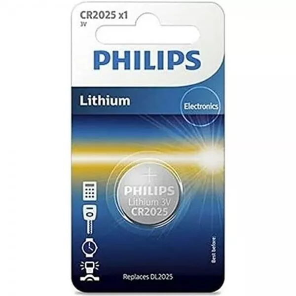 Piles boutons CR 2016 / 2025 / 2032 Philips au Lithium 3V