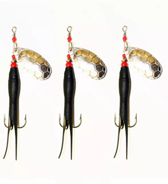 3 FLO. RED Bullet Swing Blade Spinners Salmon Trout Pike Bass Steelhead  Lures $21.39 - PicClick