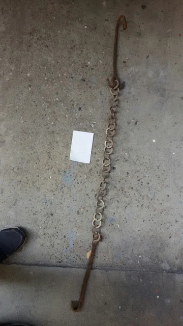 Antica CATENA da CAMINO in FERRO BATTUTO primi del '900 lunghezza 125 cm