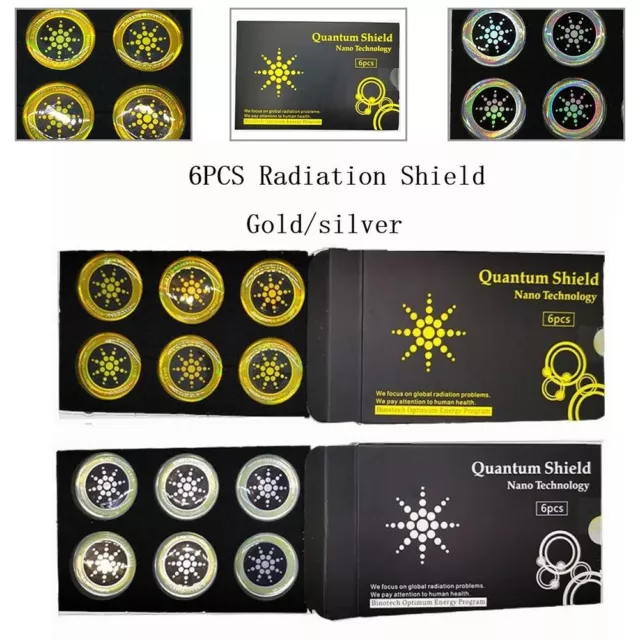 Quantum Anti Radiation Shield 5G-EMF Protection - Phones Laptops 6 Stickers NEW