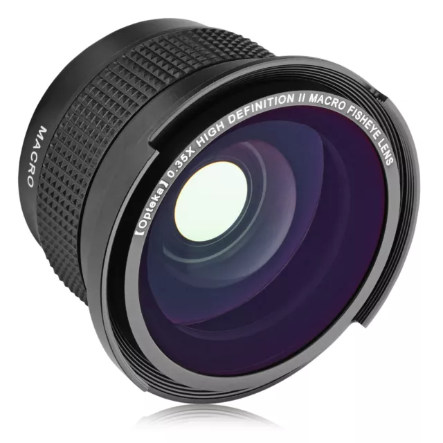 Opteka .35x Wide Angle Fisheye Lens for Canon EOS 90D 80D 77D 70D 60D 50D 7D 6D