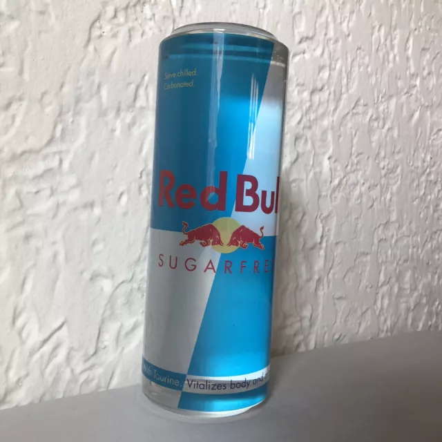 Red Bull Sugar Free Acrylic Display Can Clear Solid Plastic Bar Man Cave Decor