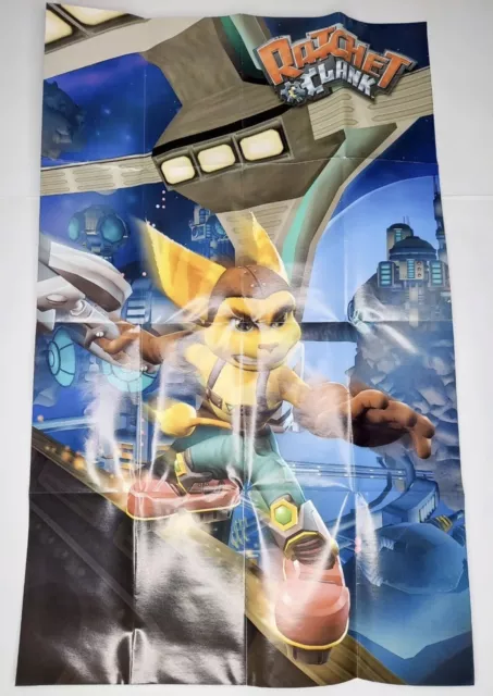 Ratchet & Clank Sony PlayStation 2 PS2 Fold Out Instruction Manual / Poster