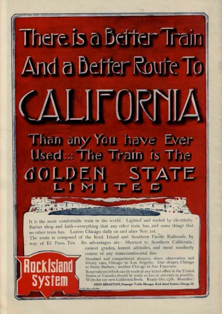 Rock Island And Southern Pacific Railroad System Train Is Golden State Limited