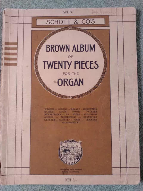 Brown Album of 20 pieces. Vol. 5 for organ. Sheet music.