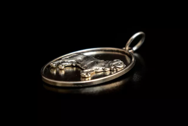 Neapolitan Mastiff type 2 - silver plated pendant with a dog, Art Dog USA 2