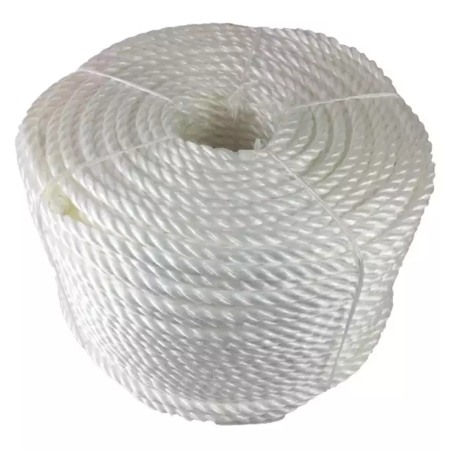 20MM WHITE POLYPROPYLENE Rope, Cheap Nylon Rope, Poly Rope Coils - Select  Length £30.00 - PicClick UK