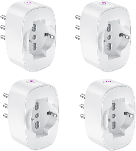 Presa Wifi Italiana 16A, Monitoraggio energetico Intelligente Smart Plug, Protezione Sovraccarico, Timer e Regolazione del Programma, Compatibile con Alexa & Google Home, 2 Pezzi
