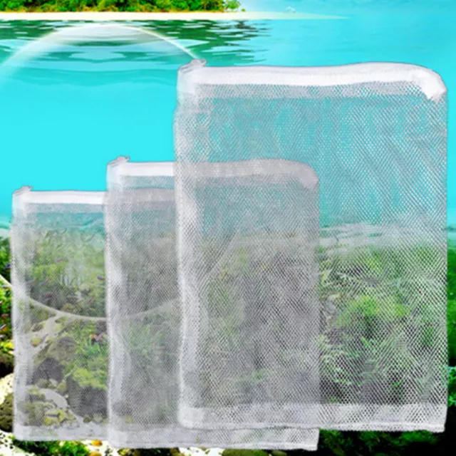 Maravilloso 1 x filtro de acuario con cremallera bolsa de malla de red tanque de peces cremallera bolsas de filtro D'EL