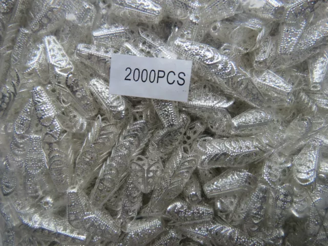 Vente en gros 500/2000 plaqués argent et or grandes bonnets perles de fleurs filigrane 16 x 12 mm