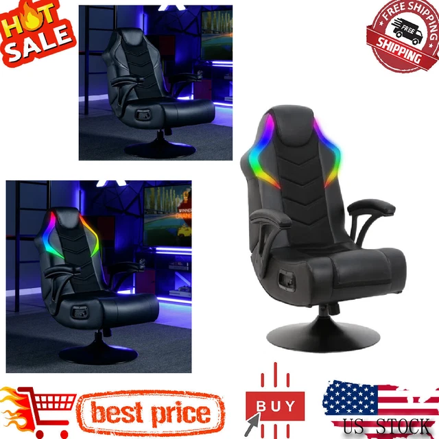 X ROCKER NEMESIS RGB Pedestal Gaming Chair, Black Mesh, 31.89", 26.97