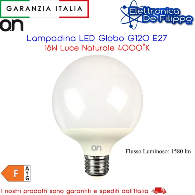 Lampadina LED Globo G120 E27 18W Luce Naturale 4000K