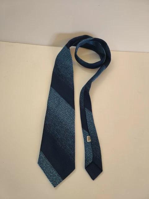 vintage 60's 70's polyester men's neck tie blue Damon the style shop newton nj