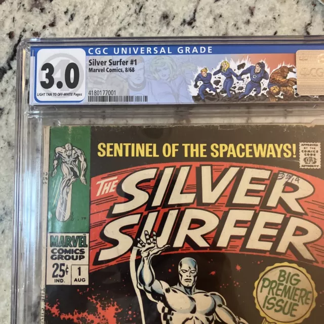 CGC 3.0 Silver Surfer 1 Marvel Comics Origin Issue Solo Title 1968 CUSTOM LABEL 2