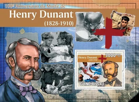 Guinea - Bissau 2010 - 100th Anniversary of Death Henry Dunant (Red Cross) S/s