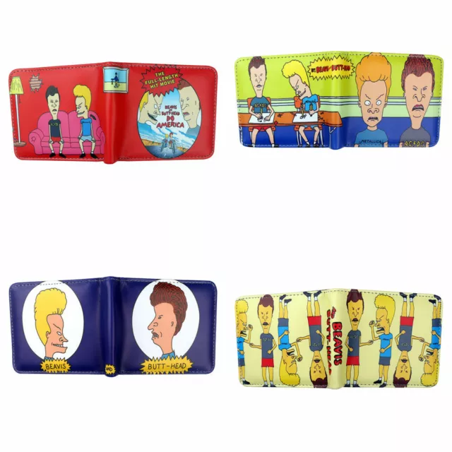 New Anime Beavis And Butt-Head Bifold Wallet With Coin Pocket Boys Girls Purse