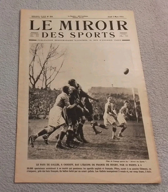 Miroir des Sports 28/02/1924; France-Belgique au Stade Pershing/ France-Angleter