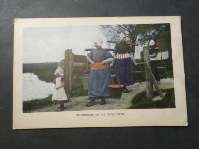 Cpa Pays-Bas, Costumes, Volendamsche Melkvrouwen, Vf Postcard