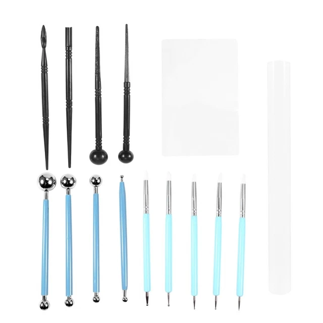 15 Pcs Nagelkunst-Punktierungswerkzeug Nagelset-Werkzeug Maniküre