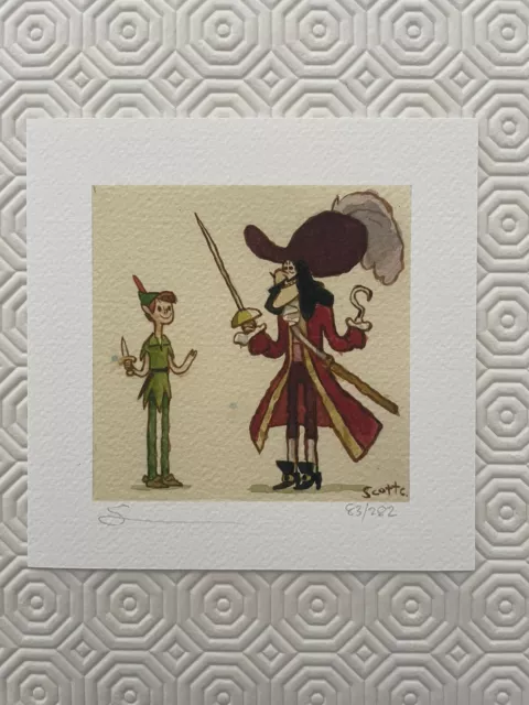 Scott C Great Showdowns Peter Pan Captain Hook Disney 5”x5” Ltd Edition Print