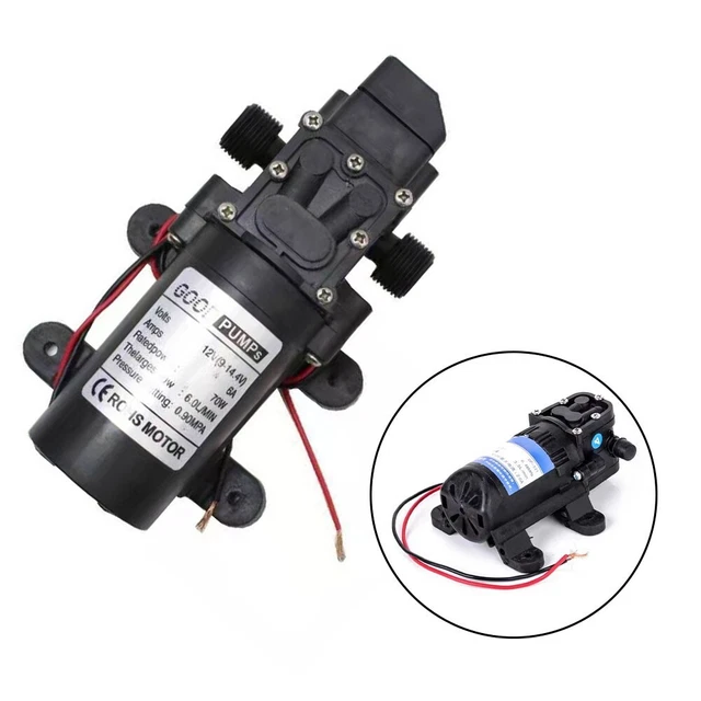 Pompe à Eau Auto-Amorçante DC12V 5L/min 116 PSI - Pompe Diaphragme Pressostat Pour Caravane Bateau Jardin Camping